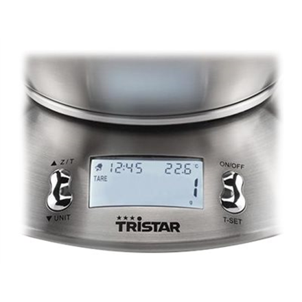 Tristar Kitchen scale KW-2436 Maximum weight (capacity) 5 kg Graduation 1 g Display type LCD Metal steel