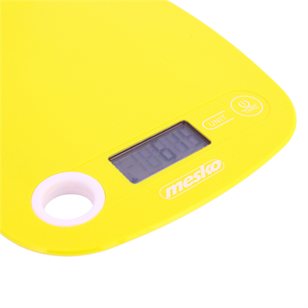 Mesko Kitchen scale MS 3159y Maximum weight (capacity) 5 kg Graduation 1 g Display type LCD Yellow