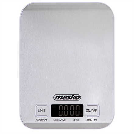 Mesko Kitchen scale MS 3169 white Maximum weight (capacity) 5 kg Graduation 1 g Inox/White