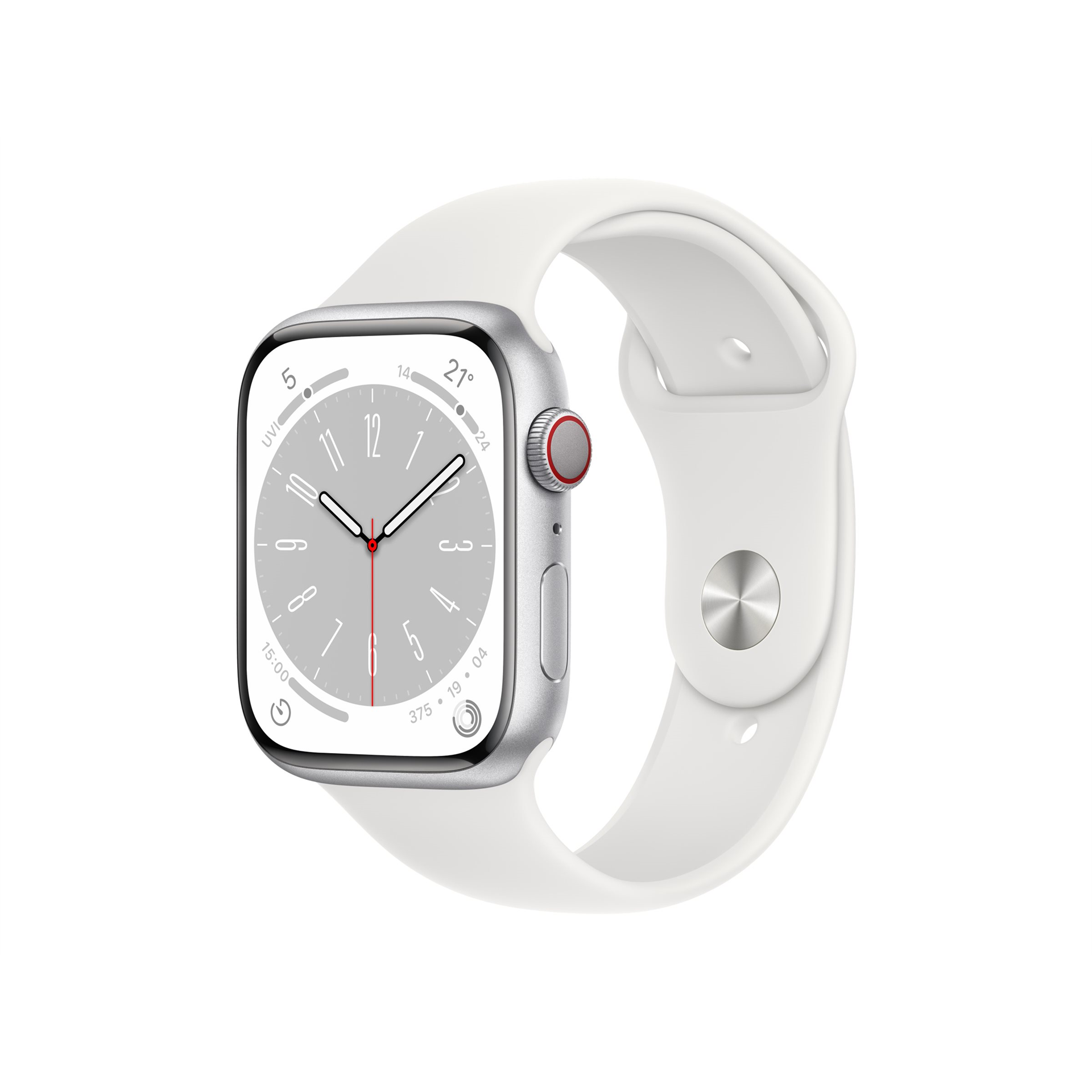 Apple Watch Series 8 GPS + Cellular 45mm Smart watches GPS (satellite) Retina LTPO OLED Touchscreen Waterproof Bluetooth Wi-Fi Silver