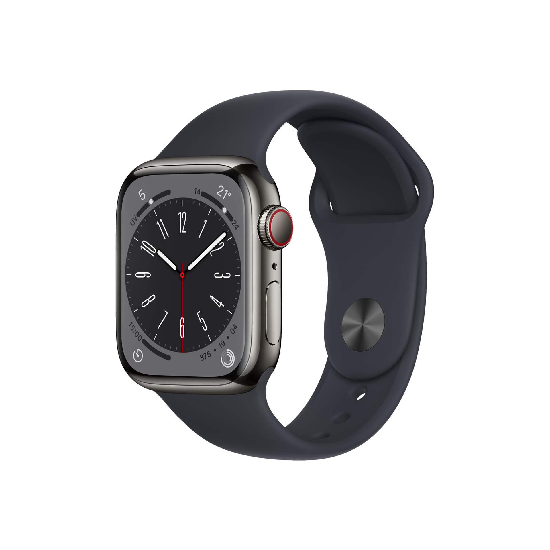 Apple Watch Series 8 41mm Smart watches GPS (satellite) Retina LTPO OLED Touchscreen Waterproof Bluetooth Wi-Fi Graphite