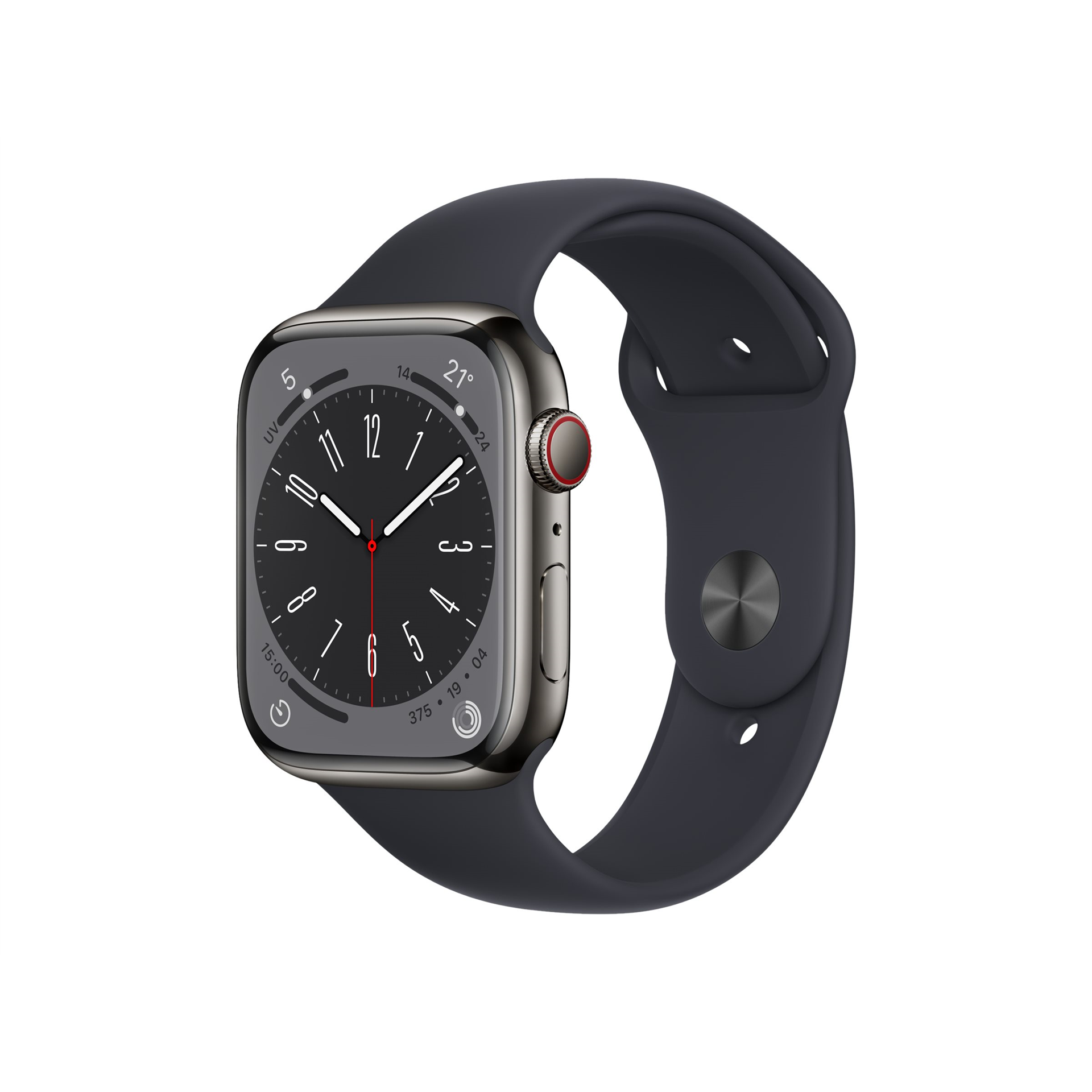 Apple Watch Series 8 45mm Smart watches GPS (satellite) Retina LTPO OLED Touchscreen Waterproof Bluetooth Wi-Fi Grey