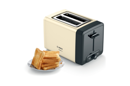 Bosch DesignLine Compact Toaster TAT4P427 Power 970 W Number of slots 2 Housing material Stainless steel Beige