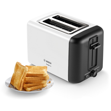 Bosch DesignLine Compact Toaster TAT3P421 Power 970 W Number of slots 2 Housing material Stainless steel White