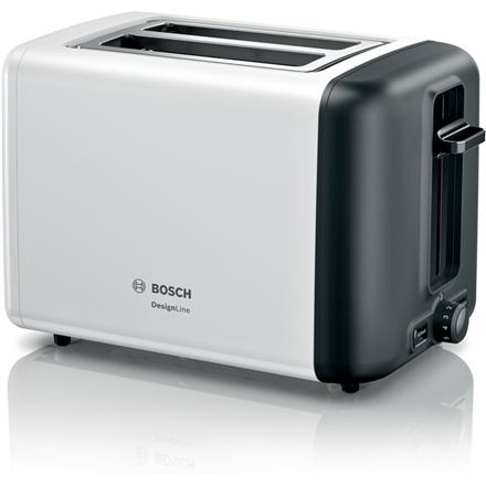 Bosch DesignLine Compact Toaster TAT3P421 Power 970 W Number of slots 2 Housing material Stainless steel White