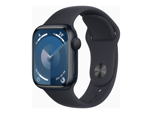 Apple Watch Series 9 GPS 41mm Midnight Aluminium Case with Midnight Sport Band - S/M Apple