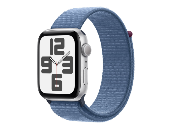 Apple Watch SE GPS 44mm Silver Aluminium Case with Winter Blue Sport Loop Apple