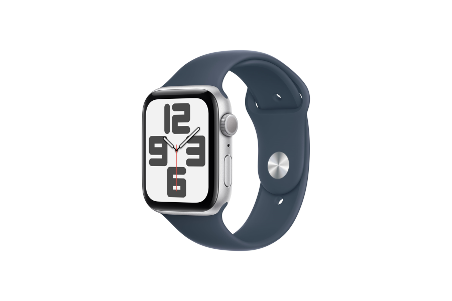 Apple Watch SE GPS 44mm Silver Aluminium Case with Storm Blue Sport Band - S/M Apple