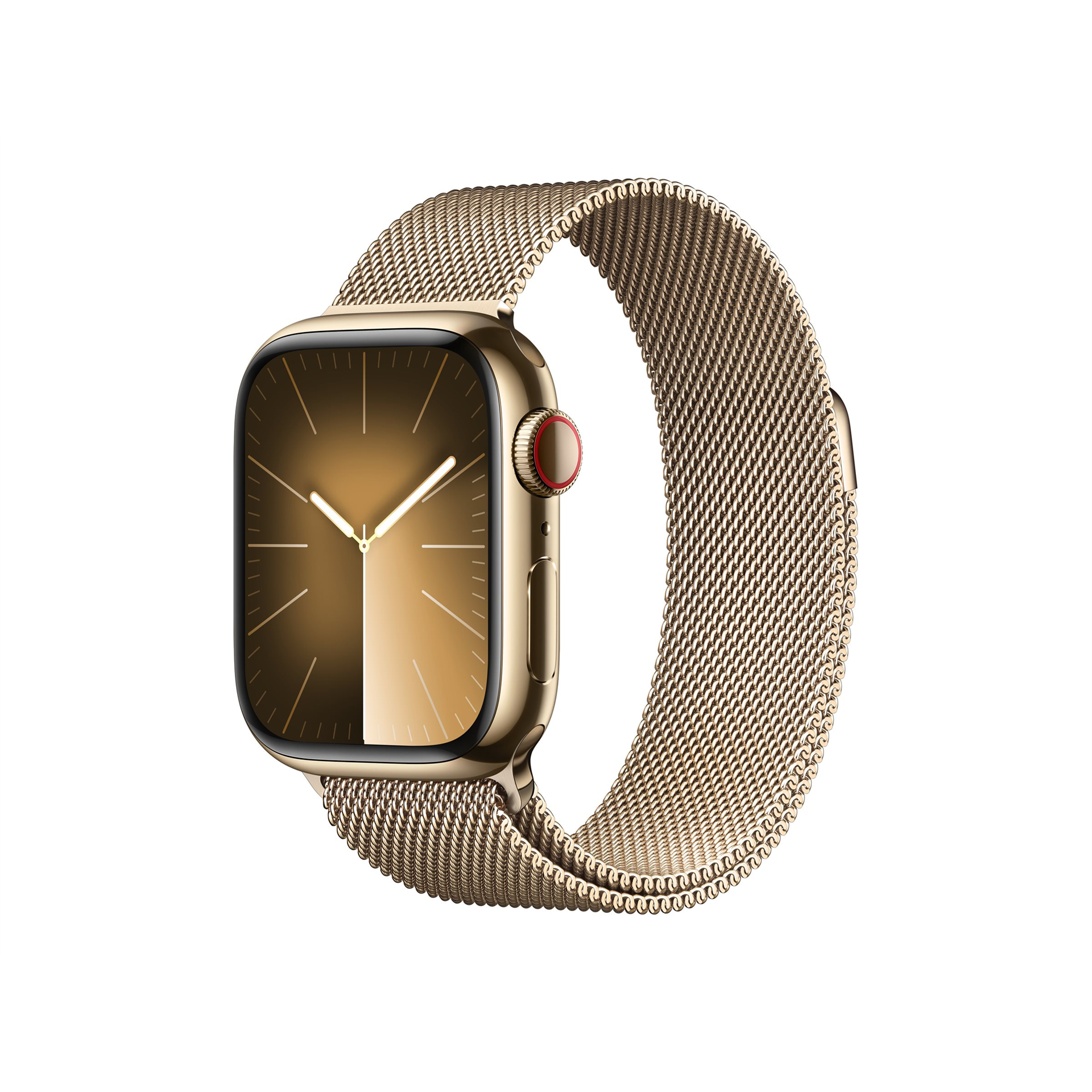 Apple Watch Series 9 GPS + Cellular 41mm Gold Stainless Steel Case with Gold Milanese Loop Apple
