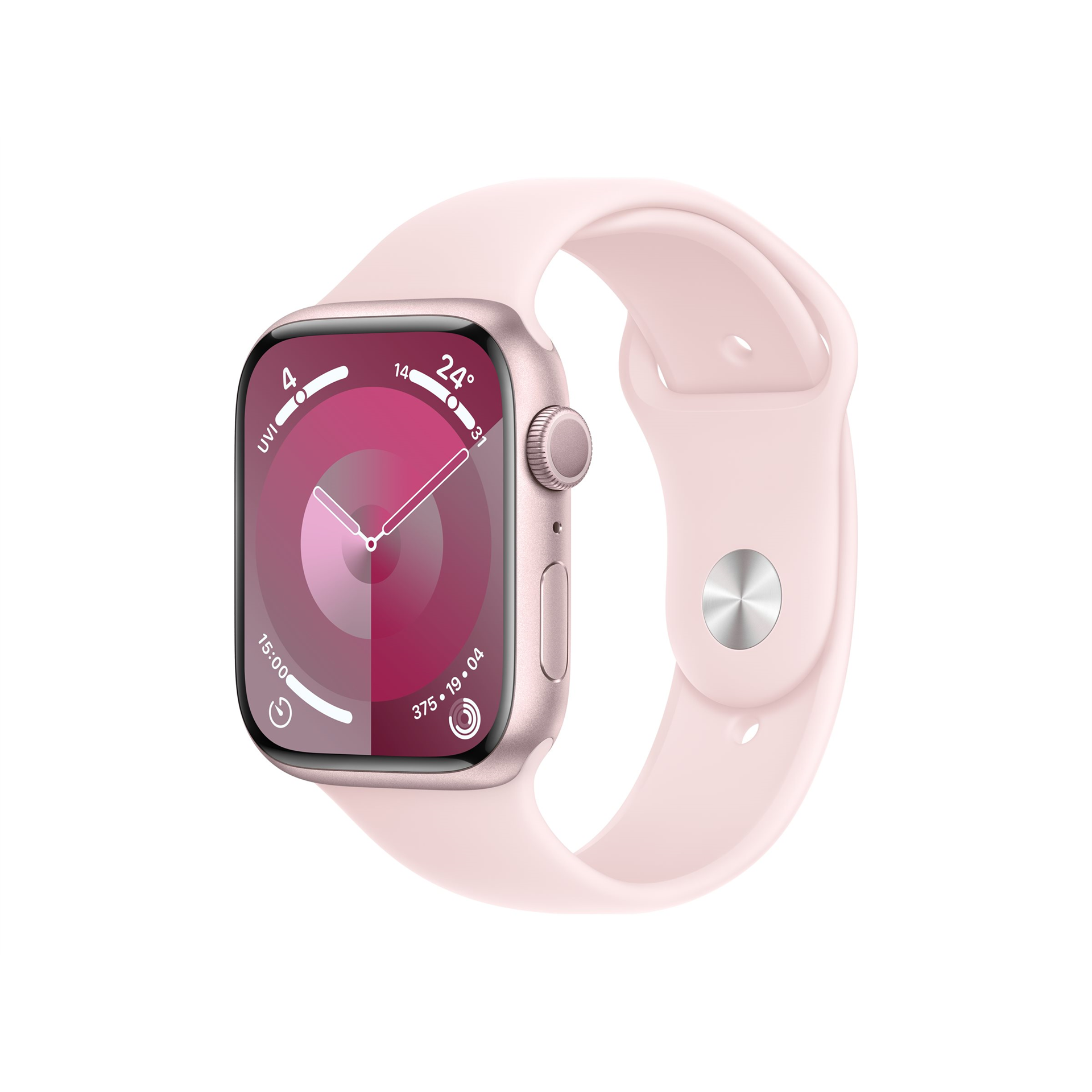 Apple Watch Series 9 GPS 45mm Pink Aluminium Case with Light Pink Sport Band - S/M Apple