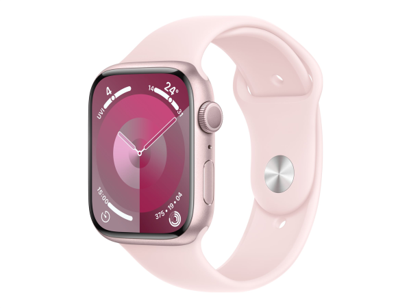 Apple Watch Series 9 GPS 45mm Pink Aluminium Case with Light Pink Sport Band - M/L Apple