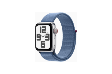 Apple Watch SE GPS + Cellular 40mm Silver Aluminium Case with Winter Blue Sport Loop Apple