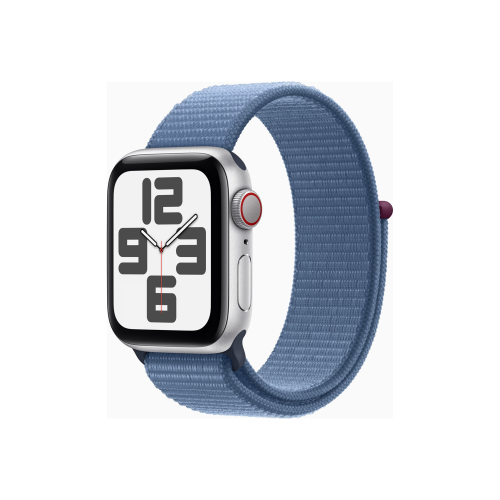 Apple Watch SE GPS + Cellular 40mm Silver Aluminium Case with Winter Blue Sport Loop Apple