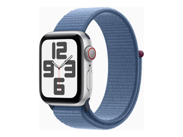 Apple Watch SE GPS + Cellular 40mm Silver Aluminium Case with Winter Blue Sport Loop Apple