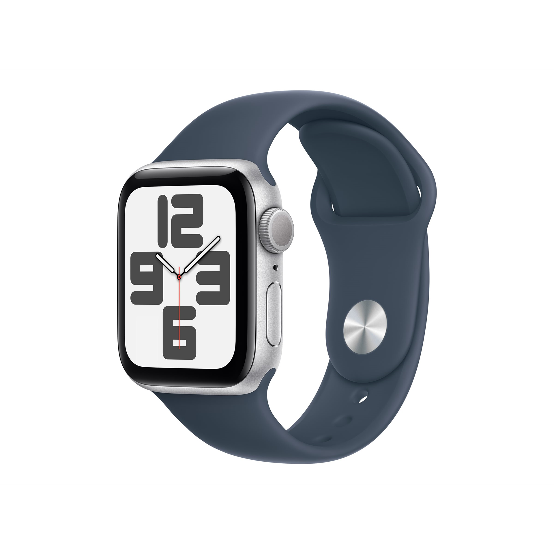Apple Watch SE GPS 40mm Silver Aluminium Case with Storm Blue Sport Band - M/L Apple