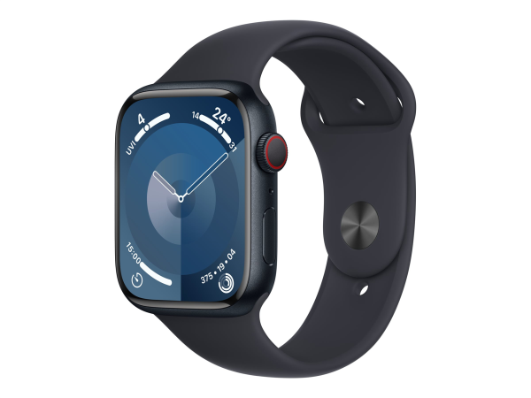 Apple Watch Series 9 GPS + Cellular 45mm Midnight Aluminium Case with Midnight Sport Band - M/L Apple