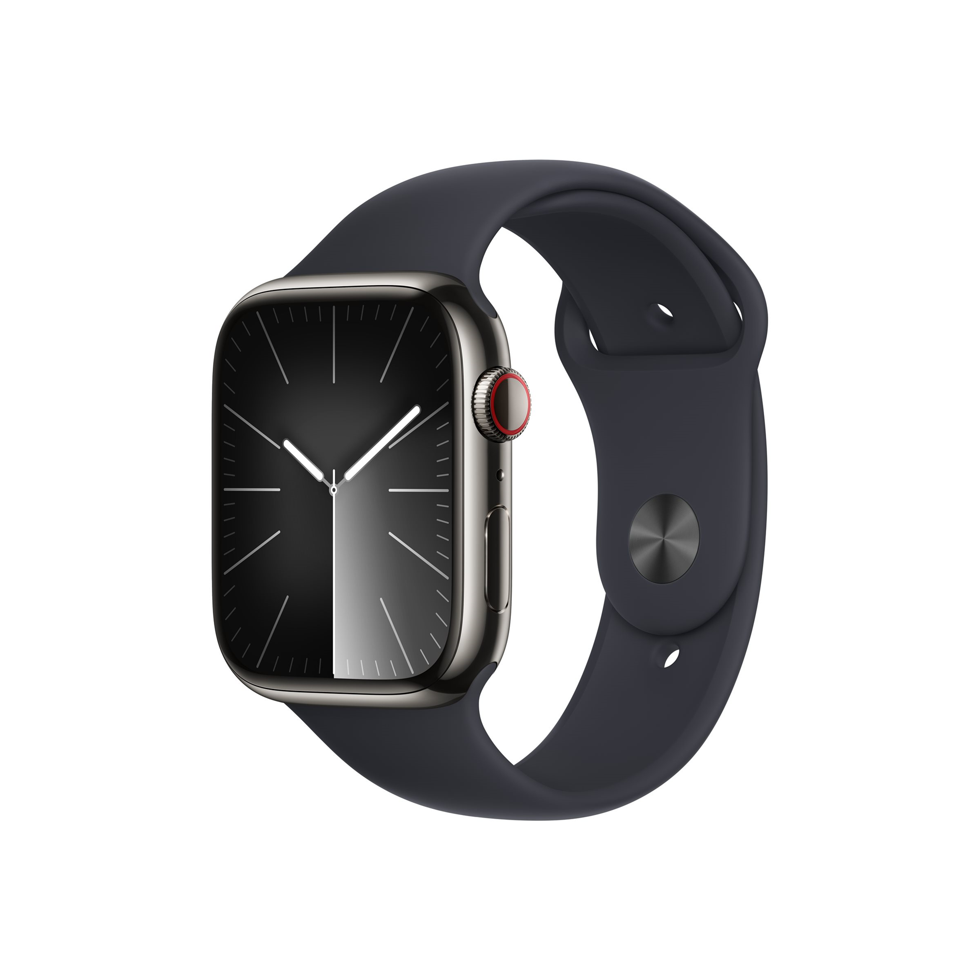 Apple Watch Series 9 GPS + Cellular 45mm Graphite Stainless Steel Case with Midnight Sport Band - S/M Apple