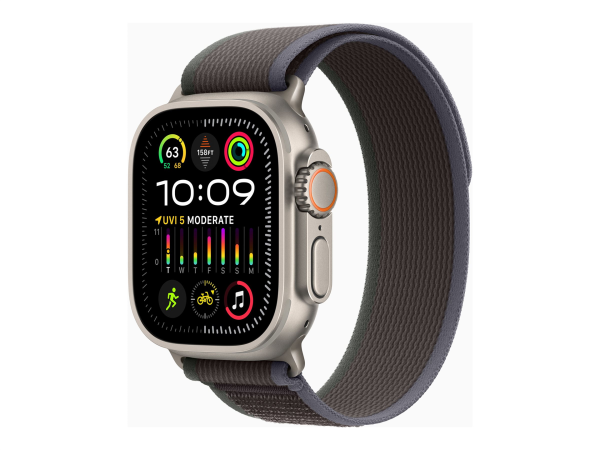 Apple Watch Ultra 2 GPS + Cellular, 49mm Titanium Case with Blue/Black Trail Loop - M/L Apple