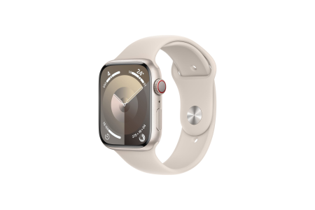 Apple Watch Series 9 GPS + Cellular 45mm Starlight Aluminium Case with Starlight Sport Band - M/L Apple