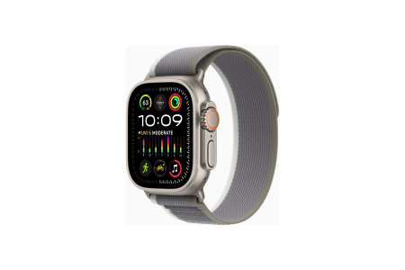 Apple Watch Ultra 2 GPS + Cellular, 49mm Titanium Case with Green/Grey Trail Loop - M/L Apple