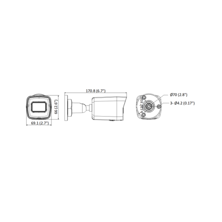 Hikvision IP Camera DS-2CD1043G2-I Bullet 4 MP 2.8mm/4mm IP67 H.265+ Micro SD, Max.256GB