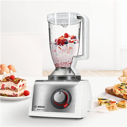Bosch Food Processor MultiTalent 8 MC812S820 1250 W Number of speeds Equal speed setting, instant and pulse functions Bowl capacity 3.9 L Blender White/Silver