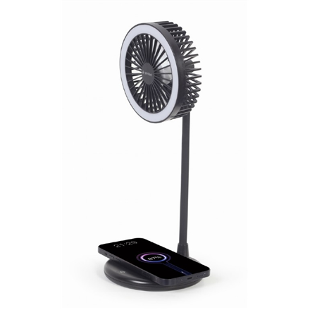 Gembird | TA-WPC10-LEDFAN-01 Desktop Fan With Lamp And Wireless Charger | N/A | Phone or tablet with built-in Qi wireless charging