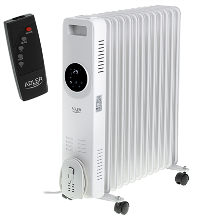 Adler AD 7826 | Oil Filled Radiator | 2500 W | Number of power levels 3 | White