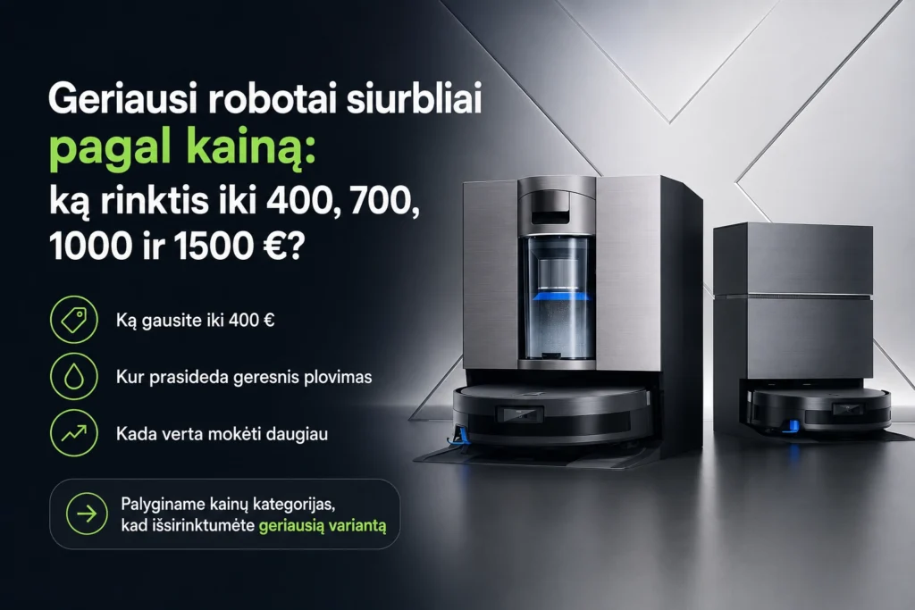 geriausi robotai siurbliai pagal kainą