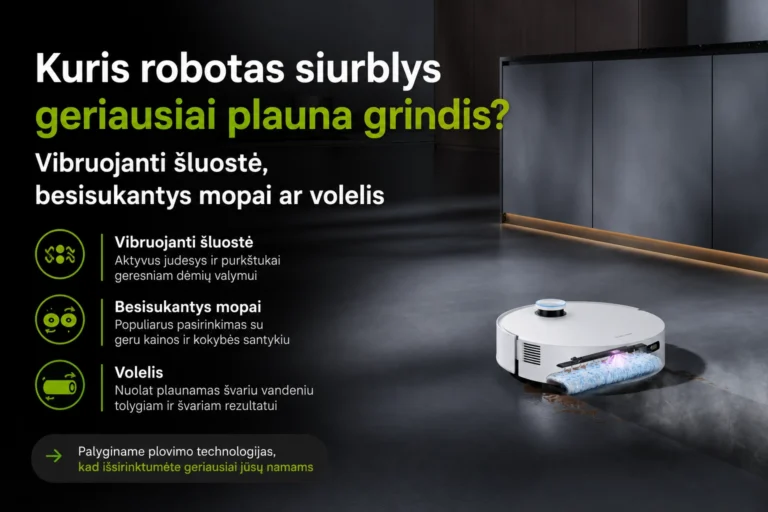 geriausiai plaunantis robotas siurblys