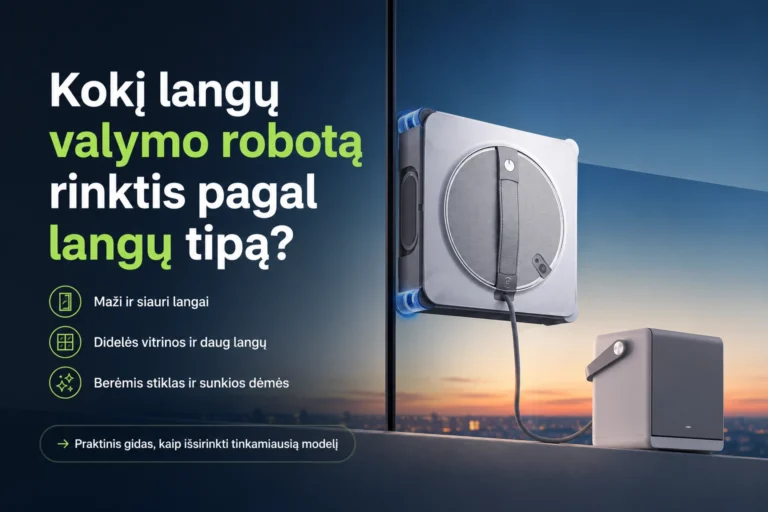 langų valymo robotas pagal langų tipą